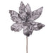 24"Hx13"W Sequin Velvet Artificial Poinsettia Flower Stem -Silver (Pack of 12) - RG221307