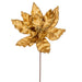 24"Hx13"W Sequin Velvet Artificial Poinsettia Flower Stem -Gold (Pack of 12) - RG221308