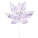 24"Hx13"W Sequin Velvet Artificial Poinsettia Flower Stem -White (Pack of 12) - RG221311