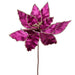 24"Hx13"W Sequin Velvet Artificial Poinsettia Flower Stem -Fuchsia (Pack of 12) - RG221370
