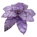 24"Hx13"W Sequin Velvet Artificial Poinsettia Flower Stem -Lavender (Pack of 12) - RG221386