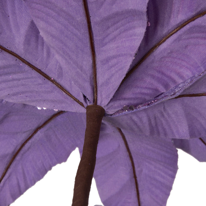 24"Hx13"W Sequin Velvet Artificial Poinsettia Flower Stem -Lavender (Pack of 12) - RG221386