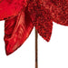 21.5"Hx11"W Glittered Artificial Poinsettia Flower Stem -Red (Pack of 12) - RG230103