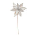 21.5"Hx11"W Glittered Artificial Poinsettia Flower Stem -Silver (Pack of 12) - RG230107