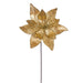 21.5"Hx11"W Glittered Artificial Poinsettia Flower Stem -Gold (Pack of 12) - RG230108