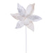 21.5"Hx11"W Glittered Artificial Poinsettia Flower Stem -White (Pack of 12) - RG230111