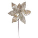 21.5"Hx11"W Glittered Artificial Poinsettia Flower Stem -Champagne (Pack of 12) - RG230138