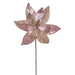 21.5"Hx11"W Glittered Artificial Poinsettia Flower Stem -Rose/Gold (Pack of 12) - RG230158