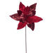 21.5"Hx11"W Glittered Artificial Poinsettia Flower Stem -Burgundy (Pack of 12) - RG230165