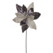 21.5"Hx11"W Glittered Artificial Poinsettia Flower Stem -Pewter (Pack of 12) - RG230187