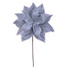 21.5"Hx12"W Artificial Poinsettia Flower Stem -Silver (Pack of 12) - RG232707