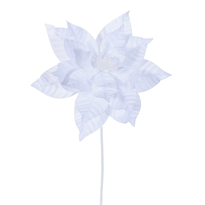 21.5"Hx12"W Artificial Poinsettia Flower Stem -White (Pack of 12) - RG232711