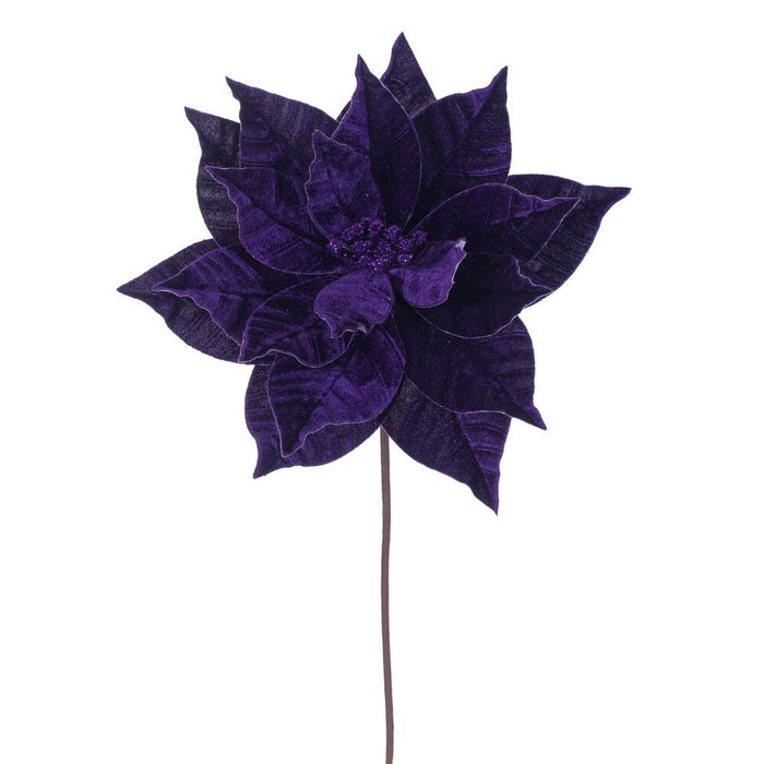 21.5"Hx12"W Artificial Poinsettia Flower Stem -Plum (Pack of 12) - RG232726