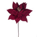 21.5"Hx12"W Artificial Poinsettia Flower Stem -Burgundy (Pack of 12) - RG232765