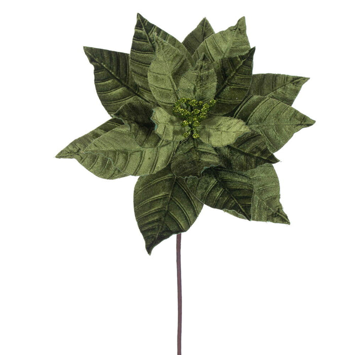 21.5"Hx12"W Artificial Poinsettia Flower Stem -Lime (Pack of 12) - RG232773