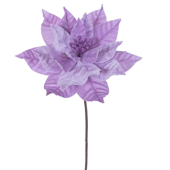 21.5"Hx12"W Artificial Poinsettia Flower Stem -Lavender (Pack of 12) - RG232786