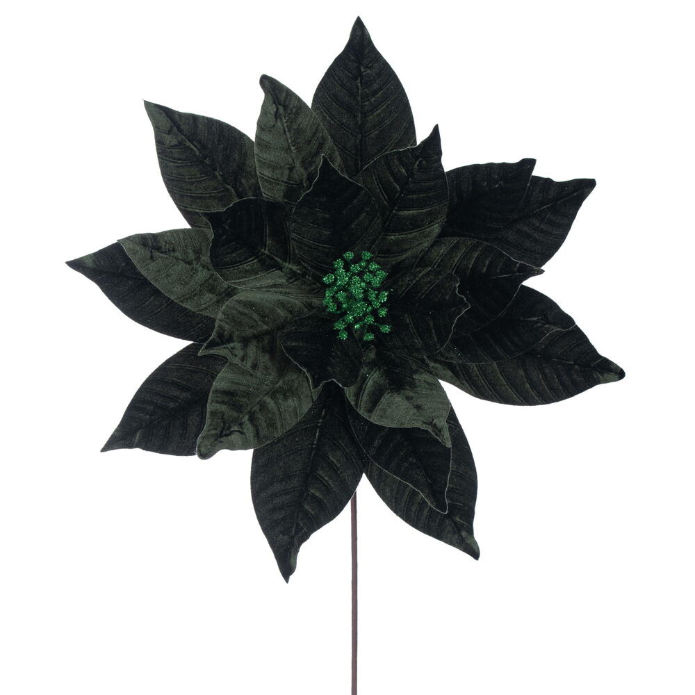 21.5"Hx18"W Artificial Poinsettia Flower Stem -Green (Pack of 6) - RG233104