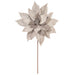 21.5"Hx18"W Artificial Poinsettia Flower Stem -Silver (Pack of 6) - RG233107