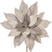 21.5"Hx18"W Artificial Poinsettia Flower Stem -Silver (Pack of 6) - RG233107