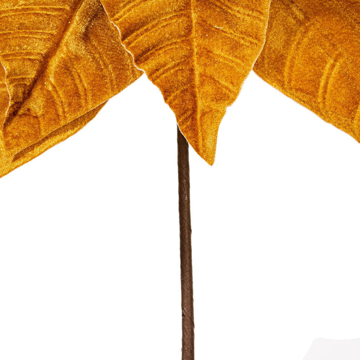 21.5"Hx18"W Artificial Poinsettia Flower Stem -Gold (Pack of 6) - RG233108