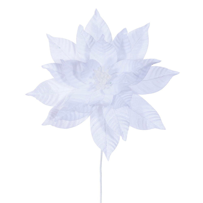 21.5"Hx18"W Artificial Poinsettia Flower Stem -White (Pack of 6) - RG233111