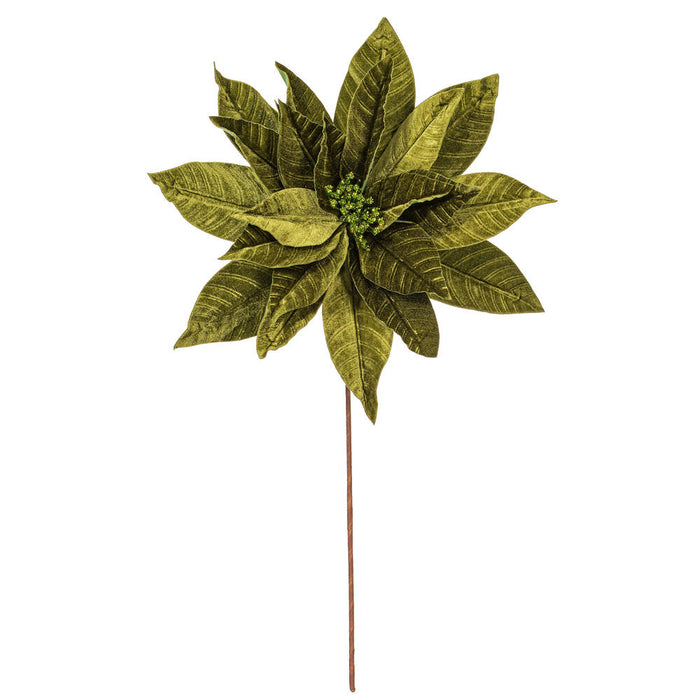 21.5"Hx18"W Artificial Poinsettia Flower Stem -Lime (Pack of 6) - RG233173