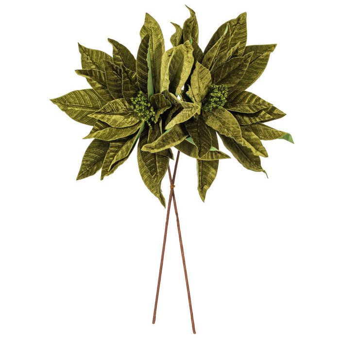 21.5"Hx18"W Artificial Poinsettia Flower Stem -Lime (Pack of 6) - RG233173