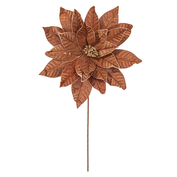 21.5"Hx18"W Artificial Poinsettia Flower Stem -Mocha (Pack of 6) - RG233176