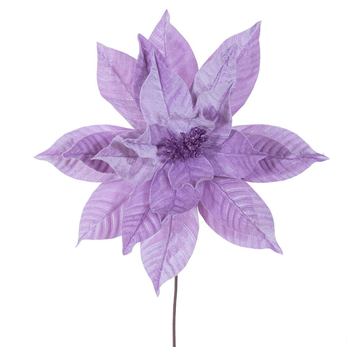 21.5"Hx18"W Artificial Poinsettia Flower Stem -Lavender (Pack of 6) - RG233186