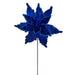 21.5"x12" Glittered Artificial Poinsettia Flower Stem -Blue (Pack of 12) - RG234902