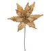 21.5"x12" Glittered Artificial Poinsettia Flower Stem -Gold (Pack of 12) - RG234908