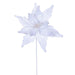 21.5"x12" Glittered Artificial Poinsettia Flower Stem -White (Pack of 12) - RG234911