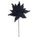 21.5"x12" Glittered Artificial Poinsettia Flower Stem -Black (Pack of 12) - RG234917