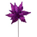 21.5"x12" Glittered Artificial Poinsettia Flower Stem -Plum (Pack of 12) - RG234926