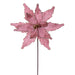 21.5"x12" Glittered Artificial Poinsettia Flower Stem -Rose Gold (Pack of 12) - RG234958