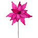 21.5"x12" Glittered Artificial Poinsettia Flower Stem -Hot Pink (Pack of 12) - RG234959