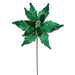 21.5"x12" Glittered Artificial Poinsettia Flower Stem -Midnight Green (Pack of 12) - RG234974