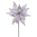 21.5"x12" Glittered Artificial Poinsettia Flower Stem -Pewter (Pack of 12) - RG234987