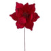 21.5"x10" Glittered Artificial Poinsettia Flower Stem -Red (Pack of 12) - RG235903