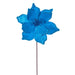 21.5"x10" Glittered Artificial Poinsettia Flower Stem -Turquoise (Pack of 12) - RG235912