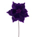 21.5"x10" Glittered Artificial Poinsettia Flower Stem -Plum (Pack of 12) - RG235926