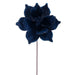 21.5"x10" Glittered Artificial Poinsettia Flower Stem -Midnight Blue (Pack of 12) - RG235931
