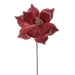 21.5"x10" Glittered Artificial Poinsettia Flower Stem -Rose Gold (Pack of 12) - RG235958