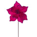 21.5"x10" Glittered Artificial Poinsettia Flower Stem -Hot Pink (Pack of 12) - RG235959