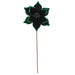 21.5"x10" Glittered Artificial Poinsettia Flower Stem -Midnight Green (Pack of 12) - RG235974