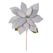 27.5"x24" Artificial Poinsettia Flower Stem -Silver (Pack of 6) - RG237707