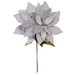 27.5"x24" Artificial Poinsettia Flower Stem -Silver (Pack of 6) - RG237707