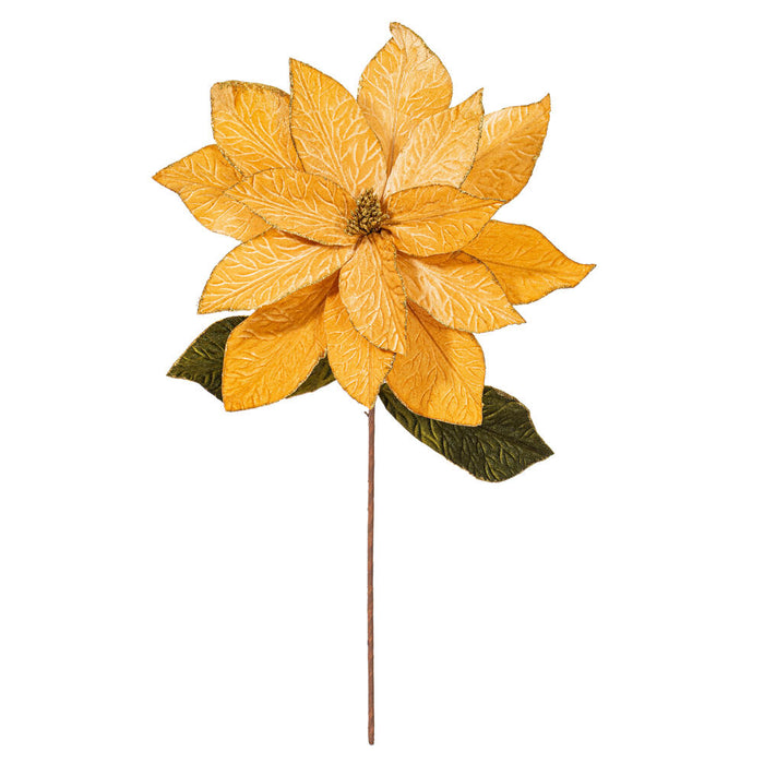 27.5"x24" Artificial Poinsettia Flower Stem -Gold (Pack of 6) - RG237708