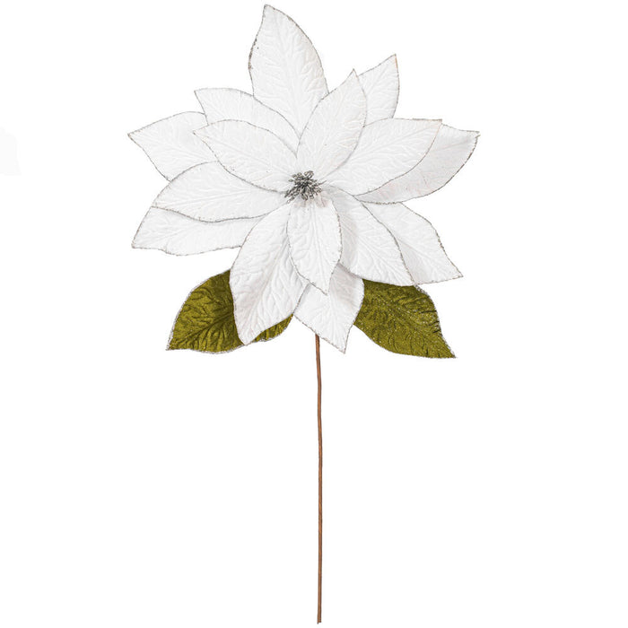 27.5"x24" Artificial Poinsettia Flower Stem -White (Pack of 6) - RG237711