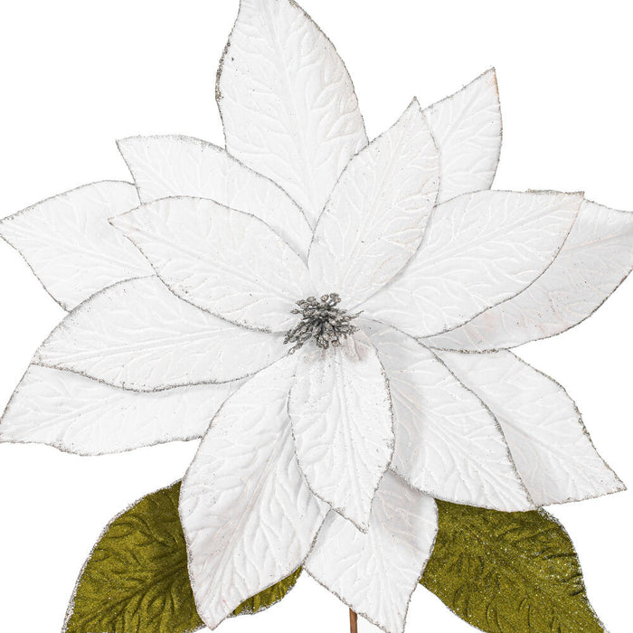27.5"x24" Artificial Poinsettia Flower Stem -White (Pack of 6) - RG237711